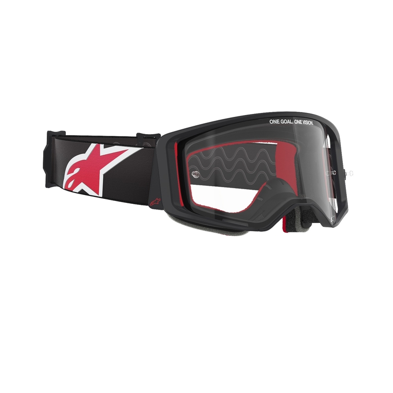 Motokrosové brýle Alpinestars Supertech Corp černo-červené s čirým zorníkem