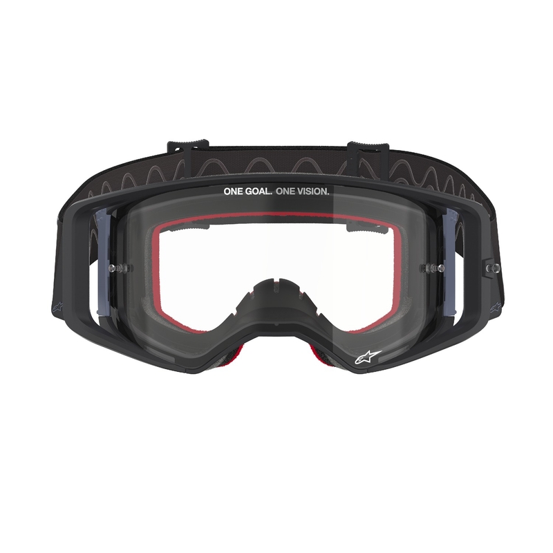 Alpinestars Supertech Corp melnas un pelēkas motokrosa brilles ar caurspīdīgu lēcu
