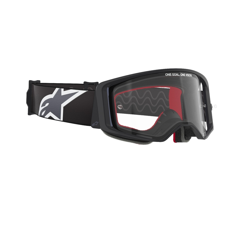 Alpinestars Supertech Corp melnas un pelēkas motokrosa brilles ar caurspīdīgu lēcu