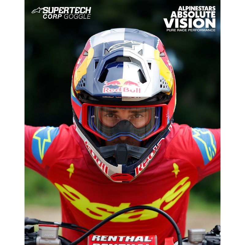 Alpinestars Supertech Stream motokrosa aizsargbrilles pelēkas-daudzkrāsainas ar sudraba spoguļstikla lēcām