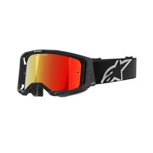 Alpinestars Vision 8 Corp motokrosa brilles melnas ar spoguļstikla sarkanu lēcu