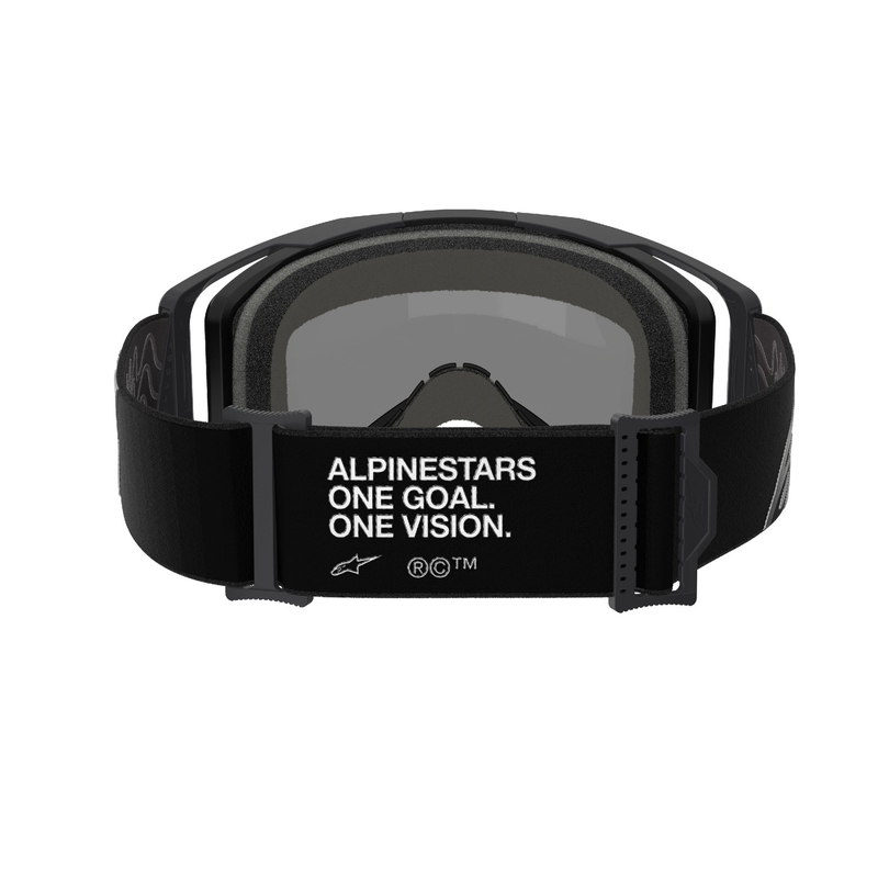 Alpinestars Vision 8 Corp motokrosa brilles melnas ar spoguļstikla sarkanu lēcu