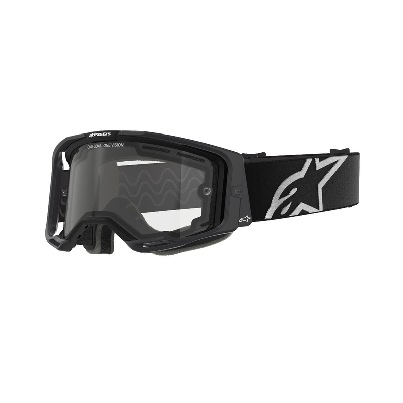 Alpinestars Vision 8 Corp motokrosa brilles melnas ar dubulto pret miglošanos caurspīdīgu lēcu