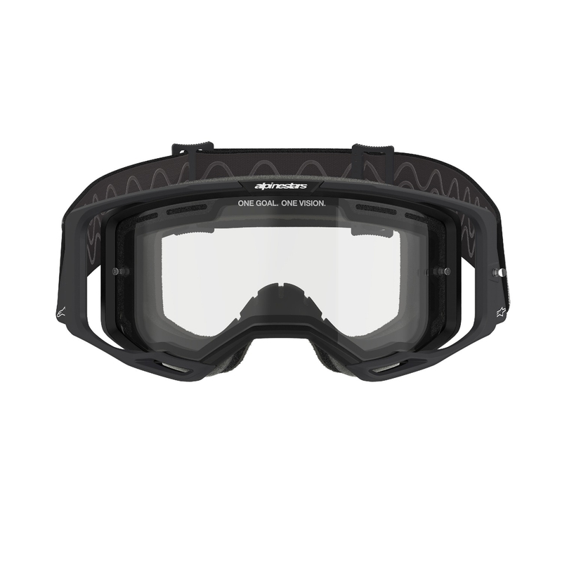 Alpinestars Vision 8 Corp motokrosa brilles melnas ar dubulto pret miglošanos caurspīdīgu lēcu