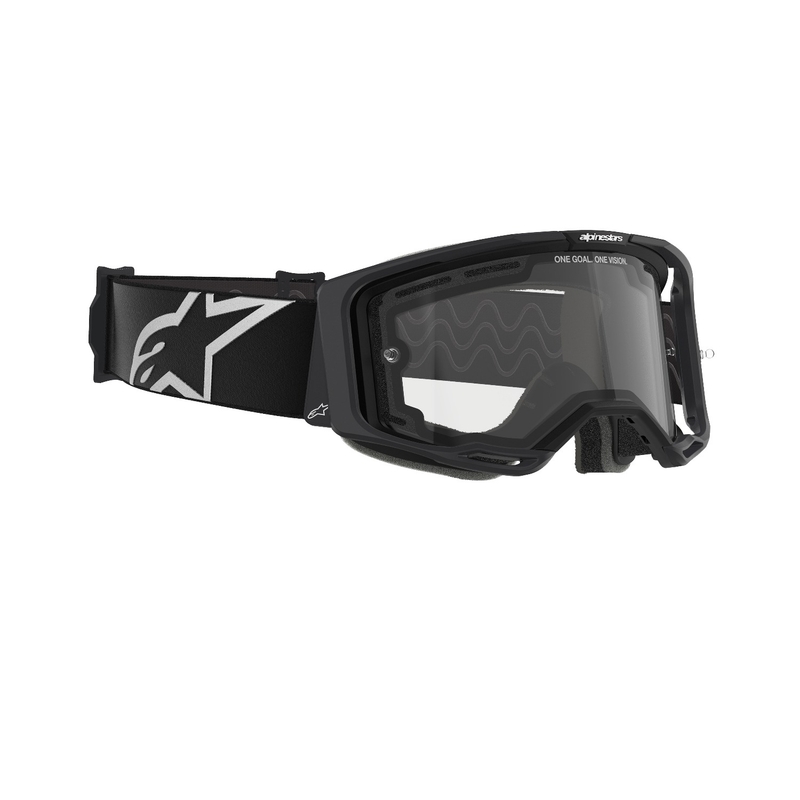 Alpinestars Vision 8 Corp motokrosa brilles melnas ar dubulto pret miglošanos caurspīdīgu lēcu