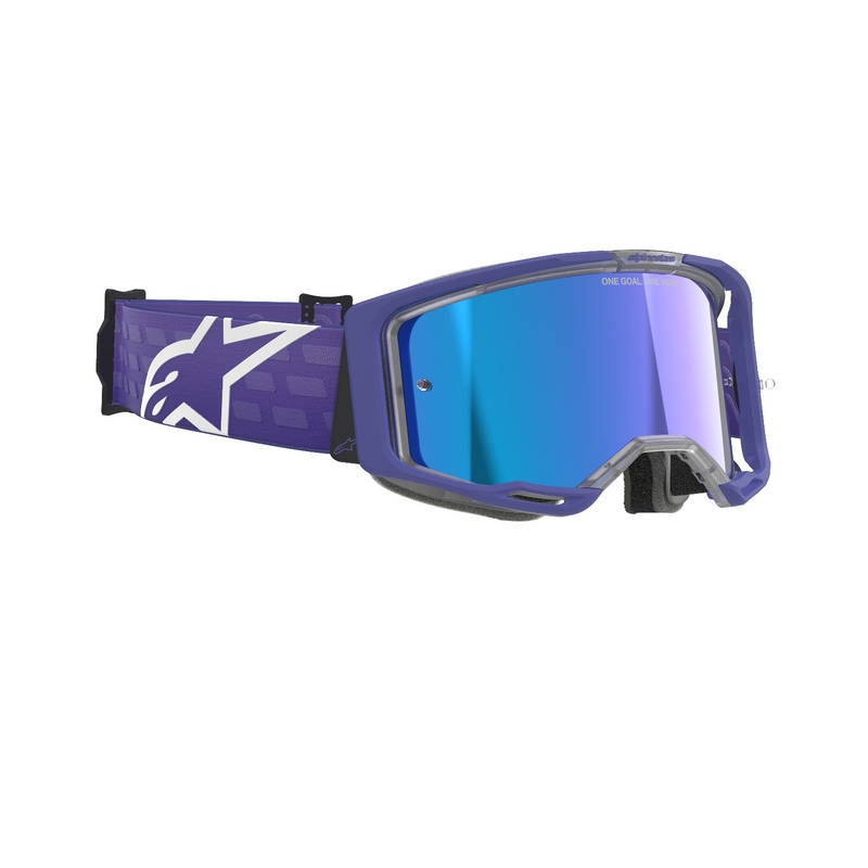 Alpinestars Vision 8 Corp motokrosa brilles violetas ar spoguļstikla zilu lēcu