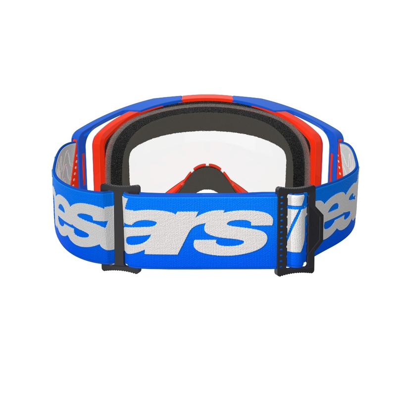 Alpinestars Vision 8 Wordmark motokrosa aizsargbrilles zili oranžas ar caurspīdīgu lēcu izpārdošana