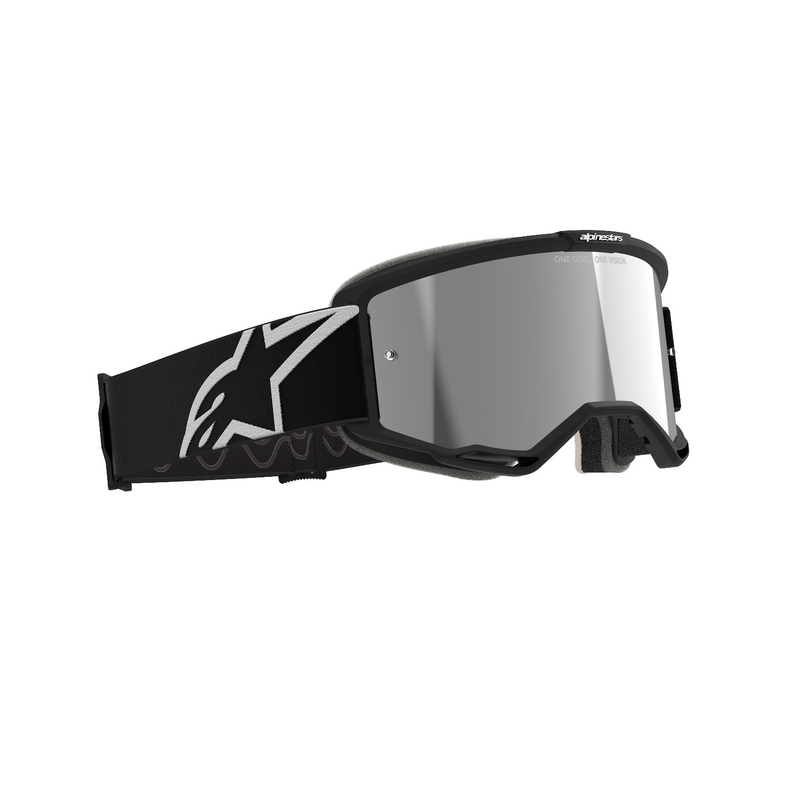 Alpinestars Vision 5 Corp motokrosa brilles melnas ar sudraba spoguļstikla lēcām