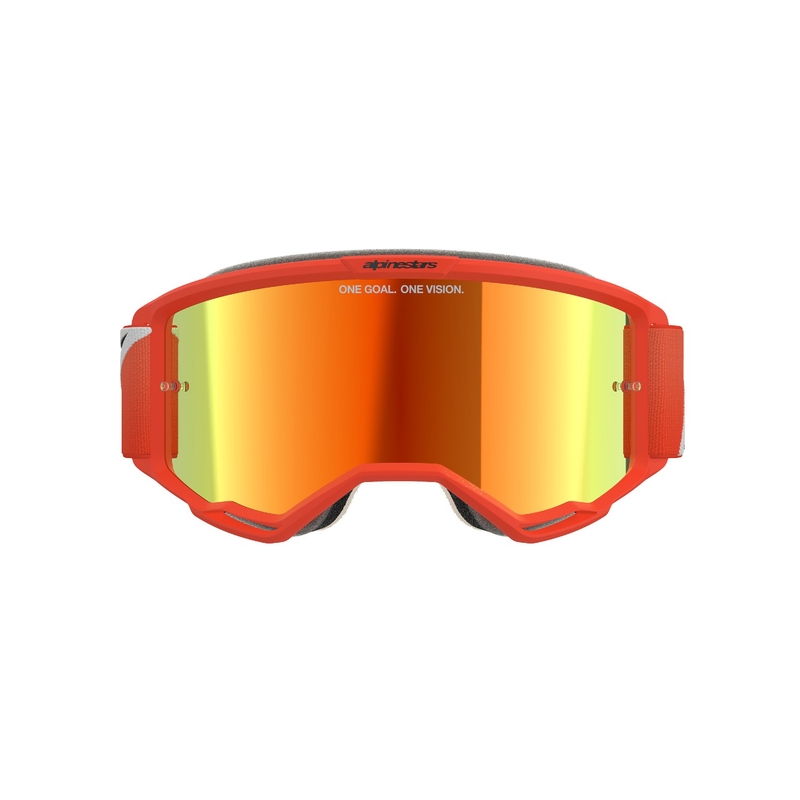 Alpinestars Vision 5 Corp motokrosa brilles oranžas ar spoguļstikla sarkanu lēcu
