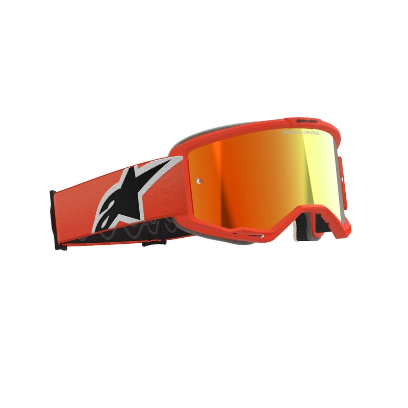Alpinestars Vision 5 Corp motokrosa brilles oranžas ar spoguļstikla sarkanu lēcu