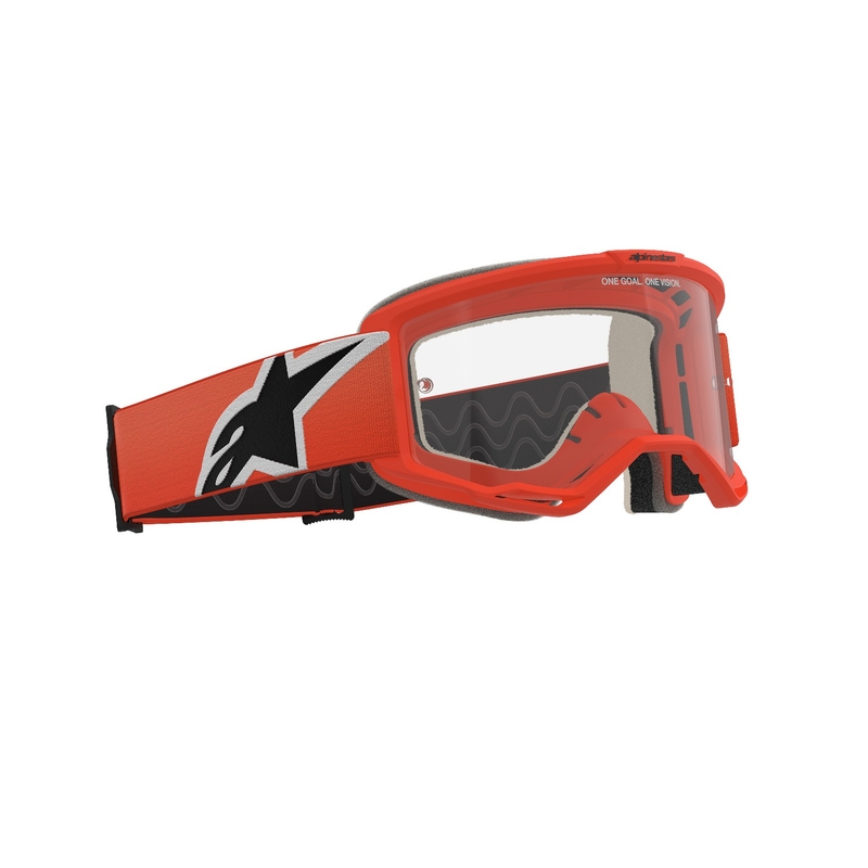 Alpinestars Vision 5 Corp motokrosa brilles oranžas ar caurspīdīgām lēcām