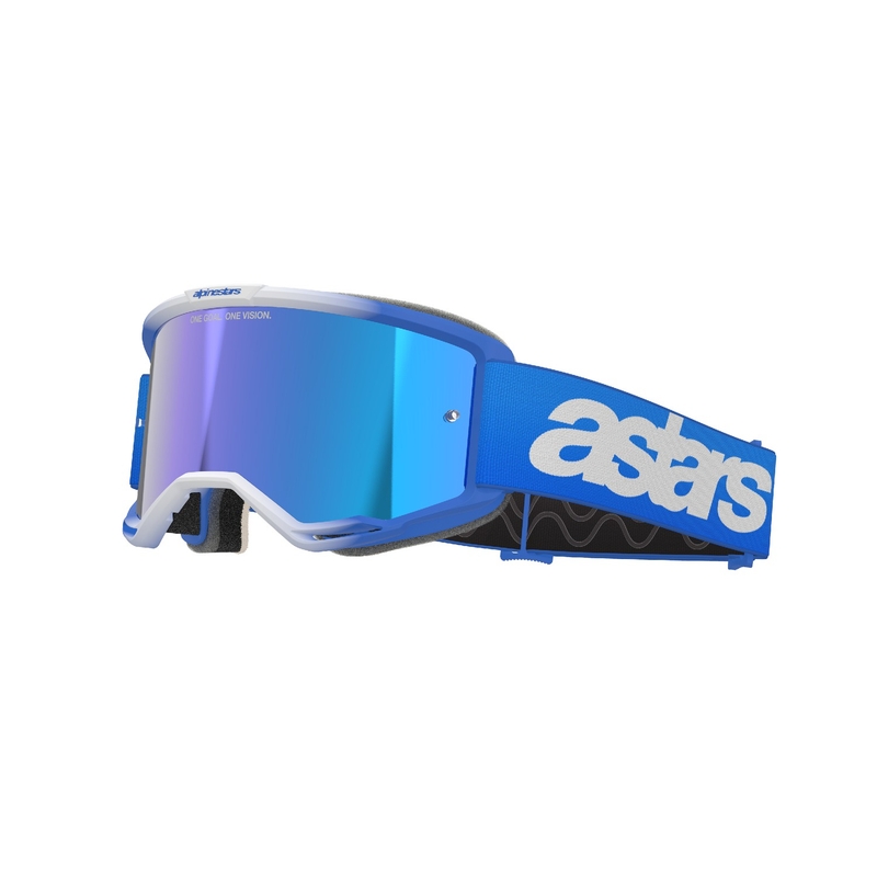 Alpinestars Vision 5 Blaze motokrosa brilles zilas ar spoguļstikla zilu lēcu
