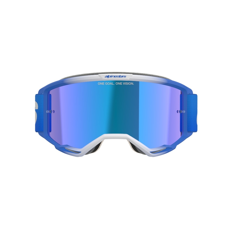 Alpinestars Vision 5 Blaze motokrosa brilles zilas ar spoguļstikla zilu lēcu