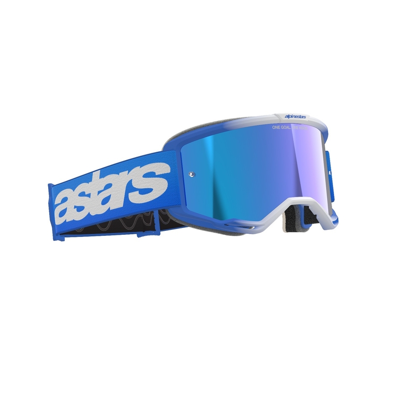 Alpinestars Vision 5 Blaze motokrosa brilles zilas ar spoguļstikla zilu lēcu