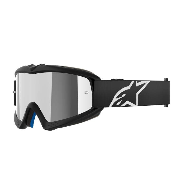 Alpinestars Vision Vision Youth Corp bērnu motokrosa brilles melnas ar spoguļstikla sudraba lēcām