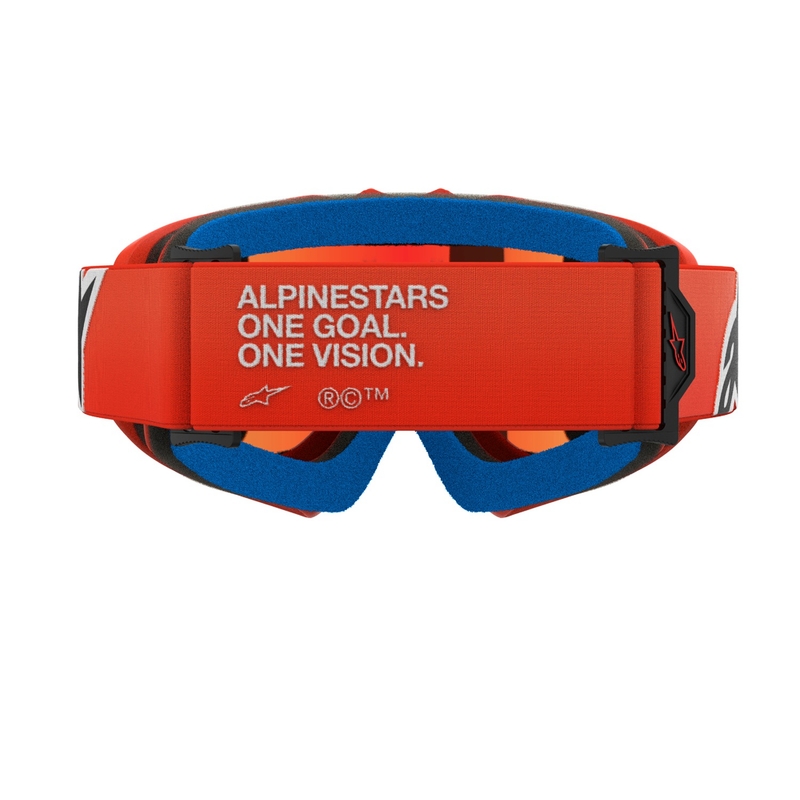 Alpinestars Vision Vision Youth Corp bērnu motokrosa brilles oranžas ar spoguļstikla sarkanu lēcu
