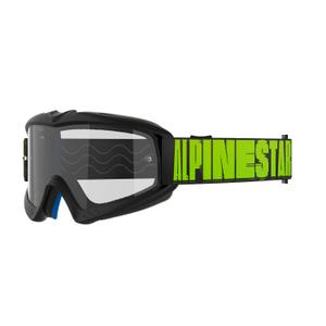 Alpinestars Vision Youth Hollow melni-antracīta-fluo dzeltenas bērnu motokrosa brilles ar caurspīdīgu lēcu