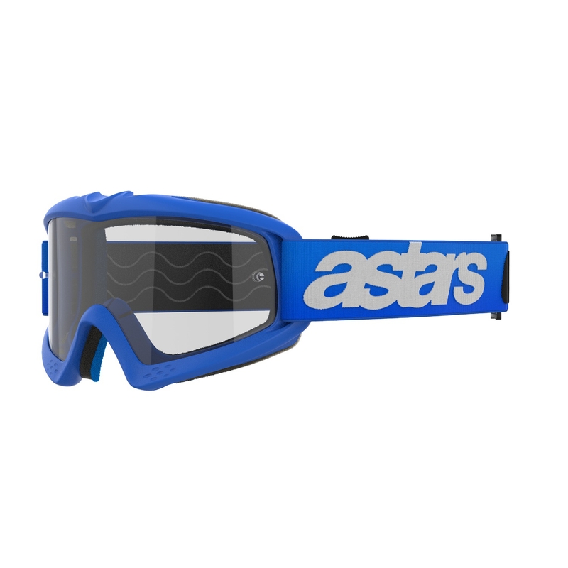 Alpinestars Vision Youth Blaze zilas bērnu motokrosa brilles ar caurspīdīgu lēcu