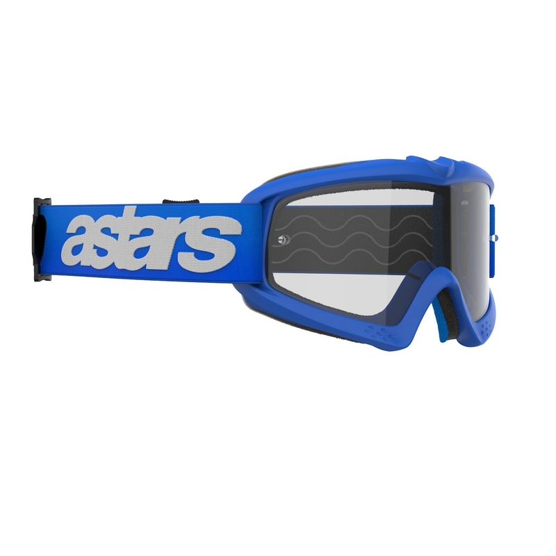 Alpinestars Vision Youth Blaze zilas bērnu motokrosa brilles ar caurspīdīgu lēcu