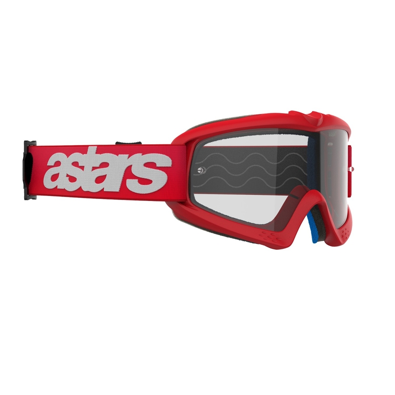 Alpinestars Vision Youth Blaze sarkanas bērnu motokrosa brilles ar caurspīdīgu lēcu