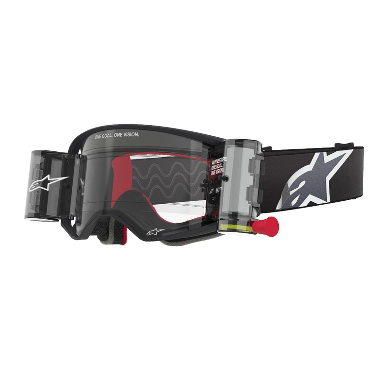 Alpinestars Supertech Corp ROLL-OFF Wide Vision motokrosa brilles melnas un pelēkas ar caurspīdīgu lēcu