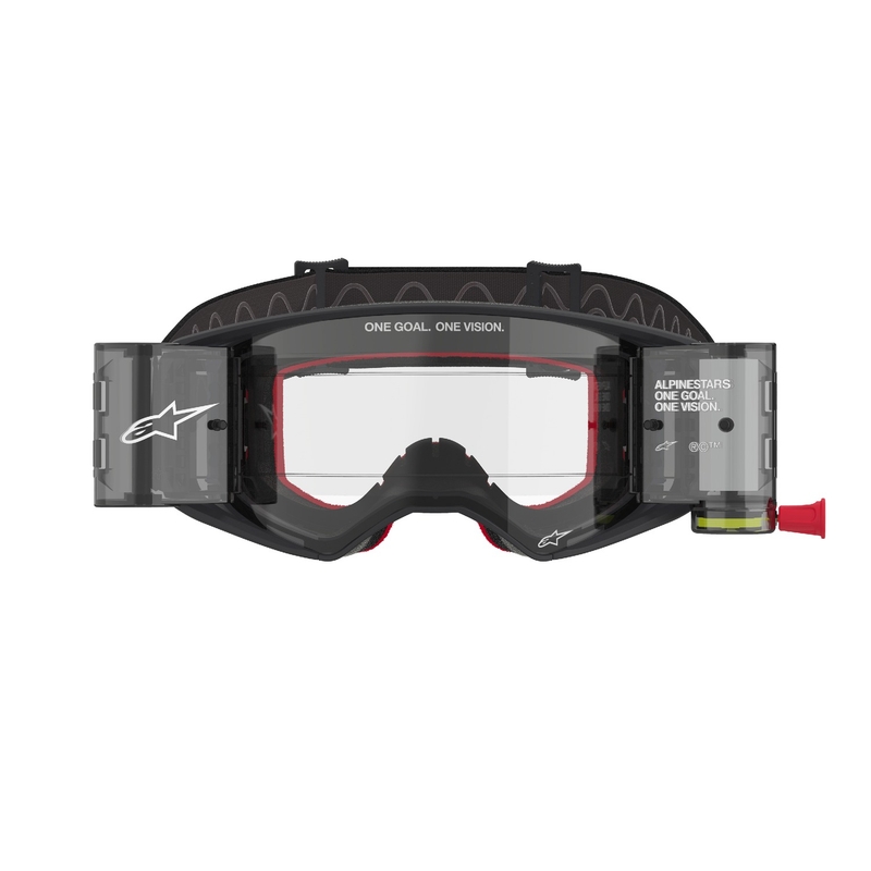 Alpinestars Supertech Corp ROLL-OFF Wide Vision motokrosa brilles melnas un pelēkas ar caurspīdīgu lēcu