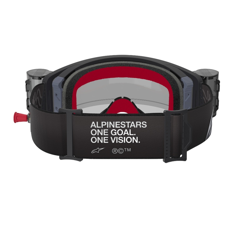 Alpinestars Supertech Corp ROLL-OFF Wide Vision motokrosa brilles melnas un pelēkas ar caurspīdīgu lēcu