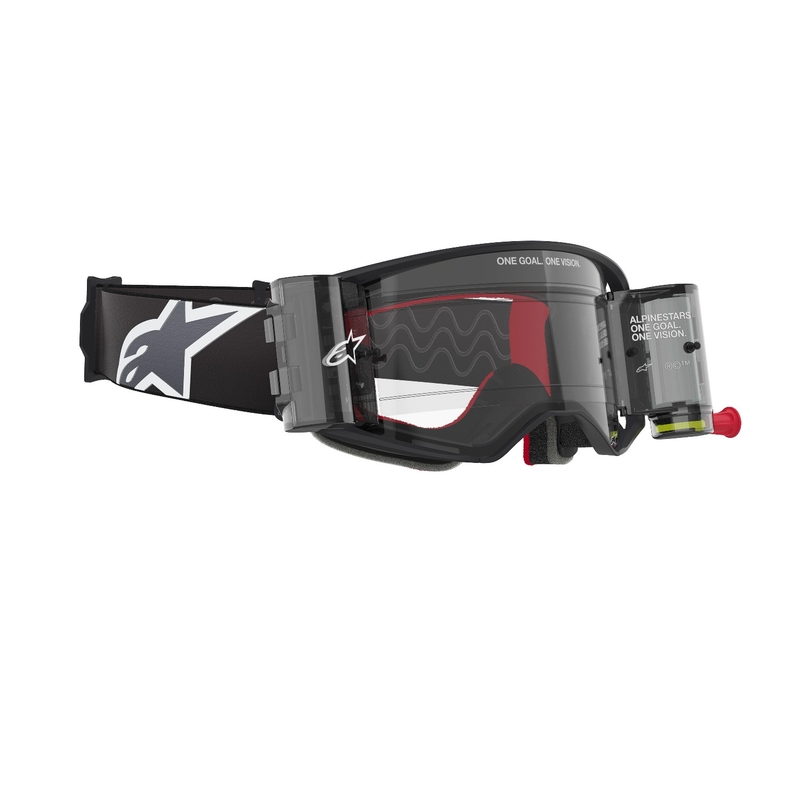 Alpinestars Supertech Corp ROLL-OFF Wide Vision motokrosa brilles melnas un pelēkas ar caurspīdīgu lēcu