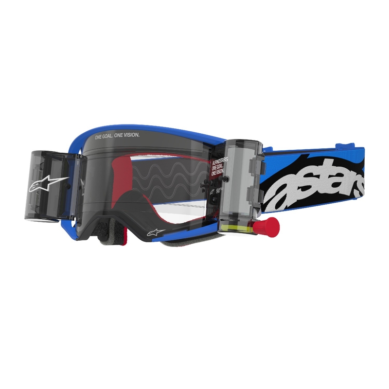 Alpinestars Supertech Stream ROLL-OFF Wide Vision motokrosa brilles zilas ar caurspīdīgu lēcu