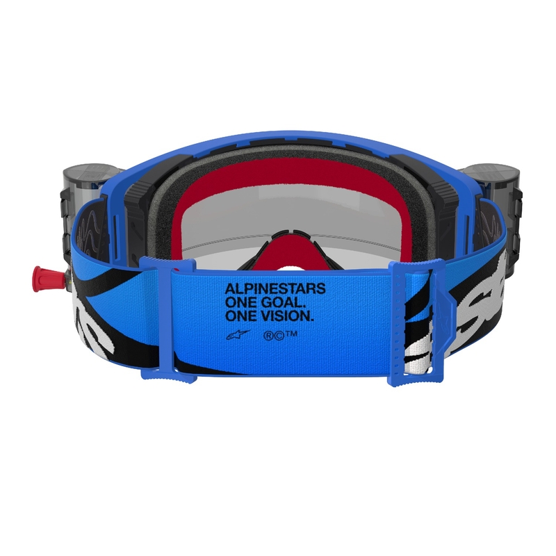 Alpinestars Supertech Stream ROLL-OFF Wide Vision motokrosa brilles zilas ar caurspīdīgu lēcu