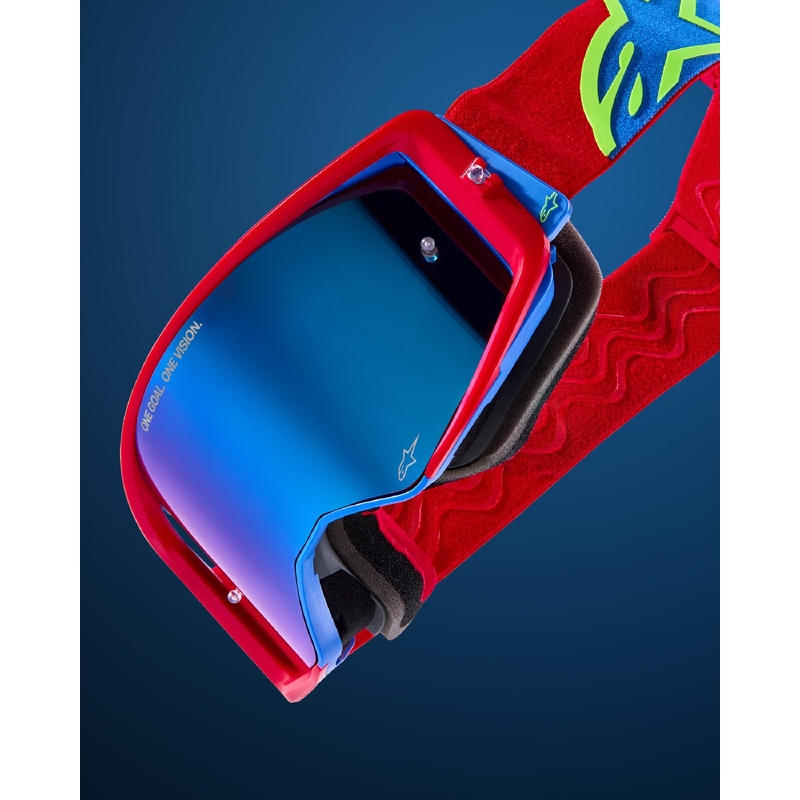 Alpinestars Supertech Stream ROLL-OFF Wide Vision motokrosa brilles zilas ar caurspīdīgu lēcu
