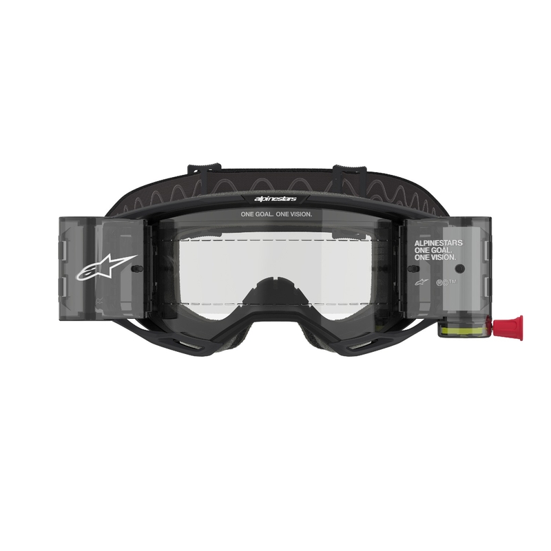 Alpinestars Vision 8 Corp ROLL-OFF Wide Vision motokrosa brilles melnas ar caurspīdīgu lēcu