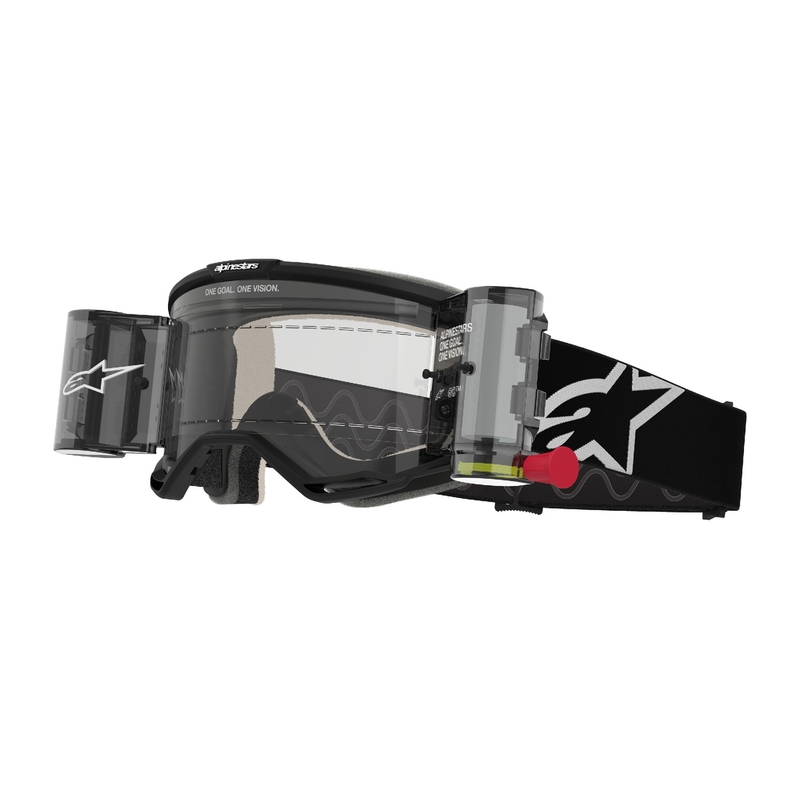 Alpinestars Vision 5 Corp ROLL-OFF Wide Vision motokrosa brilles melnas ar caurspīdīgu lēcu