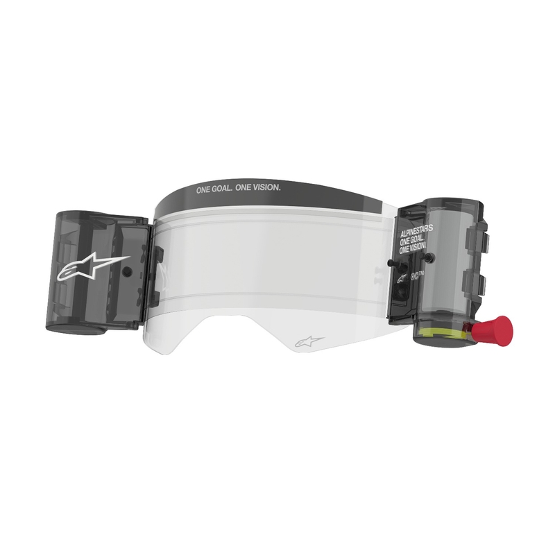 Rezerves komplekts Alpinestars Roll-Off Wide Vision Supertech aizsargbrillēm caurspīdīgs plexiglass ar tapām noplēšamajiem slaidiem
