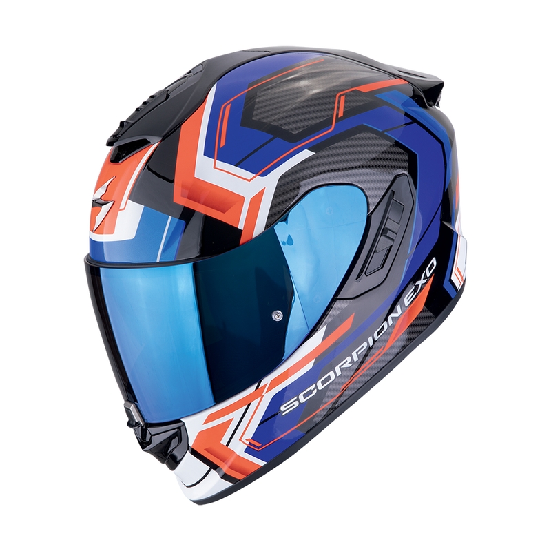 Integrēta motociklista ķivere Scorpion EXO-1400 EVO II AIR LINART melns-zils-sarkans