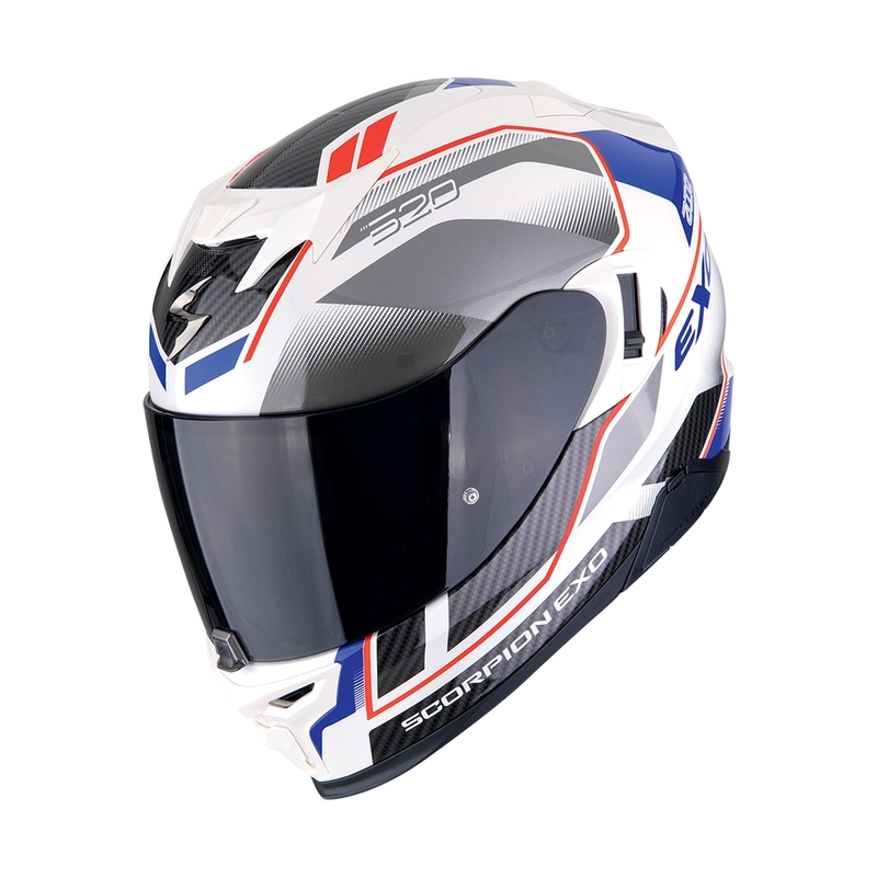Integrální helma na motorku Scorpion EXO-520 EVO AIR LENA perleťovo bílo-modrá výprodej