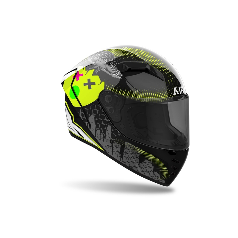 Integrēta motocikla ķivere Airoh CONNOR Gamer melns-pelēks-fluo dzeltens