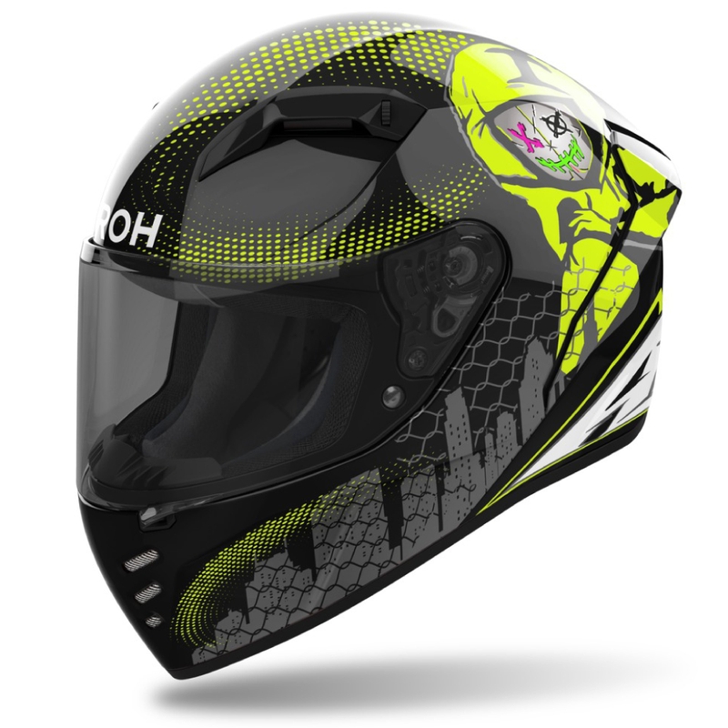 Integrēta motocikla ķivere Airoh CONNOR Gamer melns-pelēks-fluo dzeltens