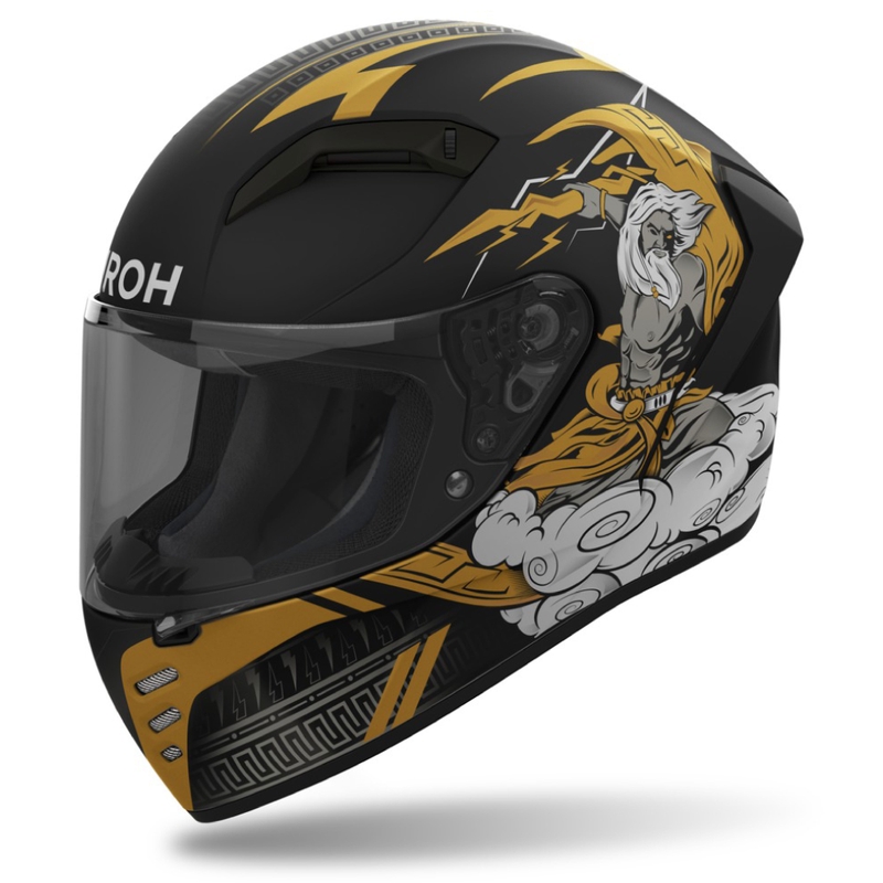 Integrēta motocikla ķivere Airoh CONNOR Zeus matēta melna-zelta
