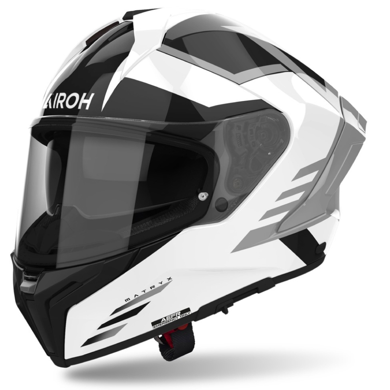 Integrālā motocikla ķivere Airoh MATRYX Thron balta