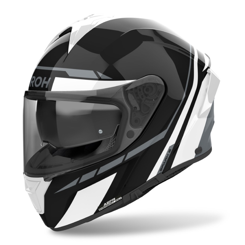 Integrēta motociklu ķivere Airoh SPARK 2 Spinner spīdīgi balta