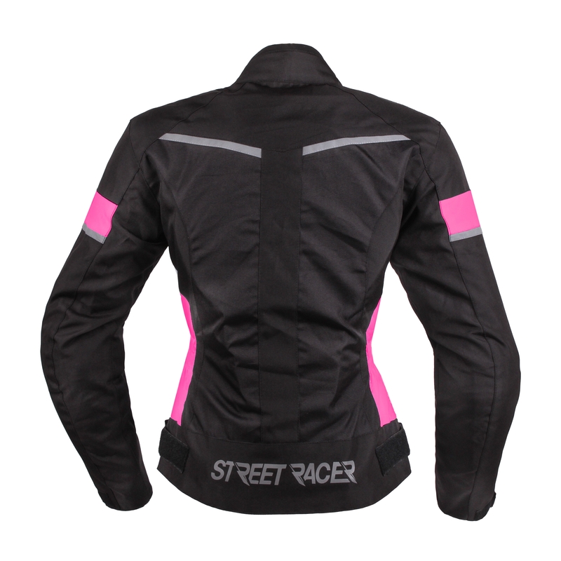 Dámská bunda na motorku Street Racer Betty černo-bílo-růžová výprodej