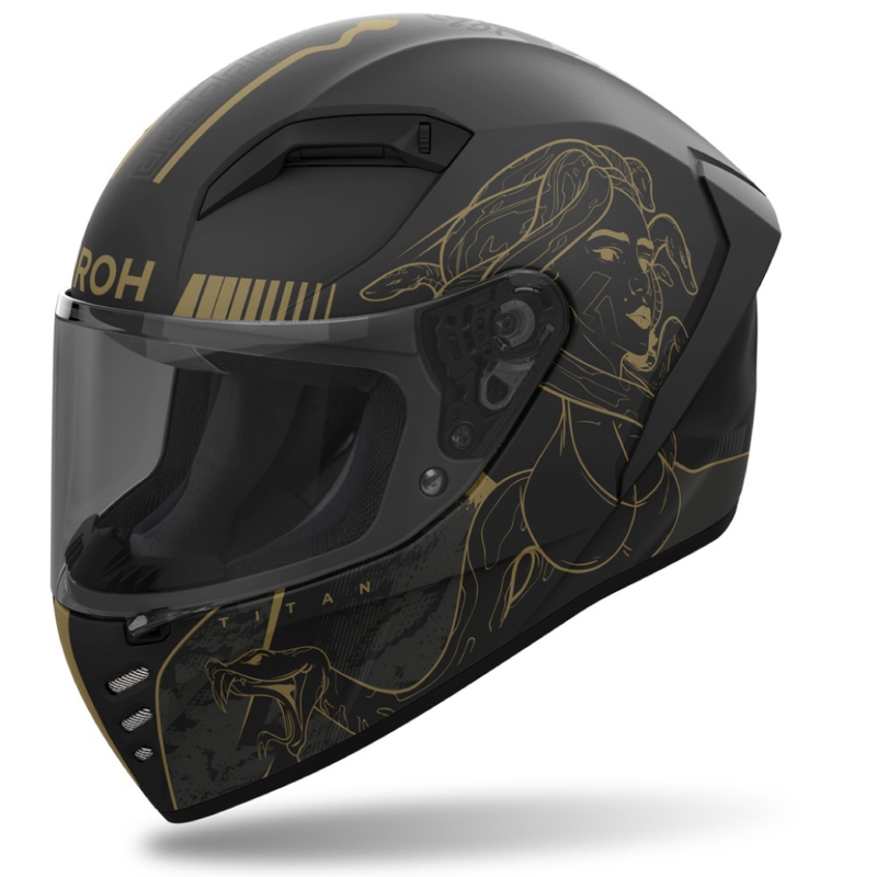 Integrēta motocikla ķivere Airoh CONNOR Titan matēts melns