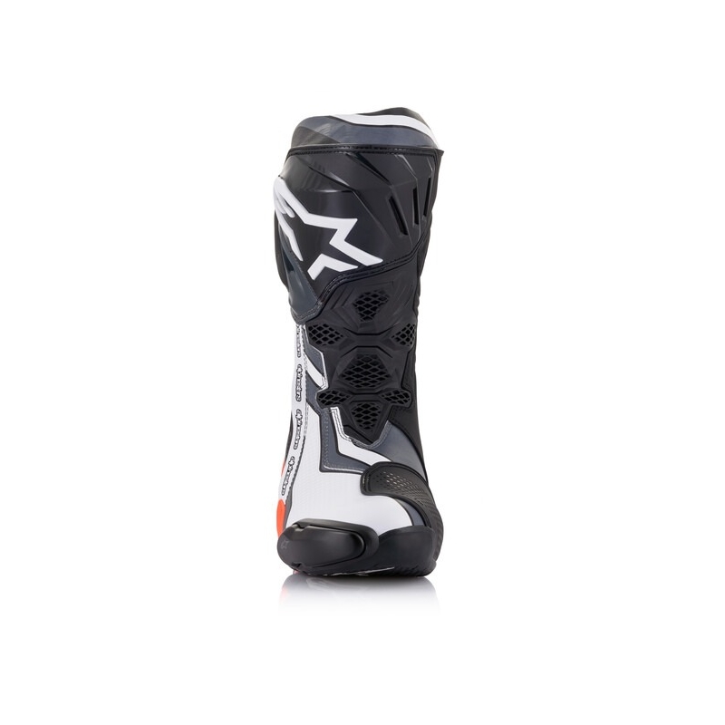 Alpinestars Supertech R melni-fluo sarkani-balti-pelēki motocikla zābaki