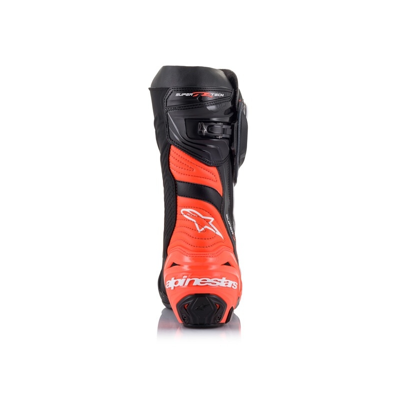 Alpinestars Supertech R melni-fluo sarkani-balti-pelēki motocikla zābaki