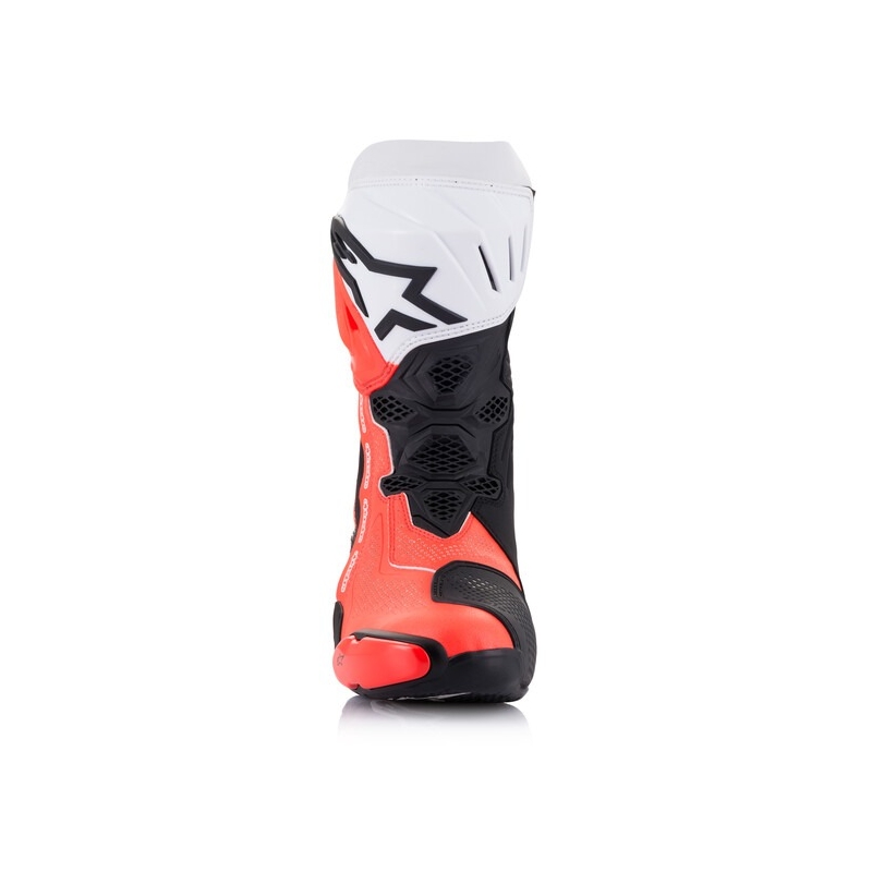 Alpinestars Supertech R Vented Black-White-Fluo Red motociklu zābaki