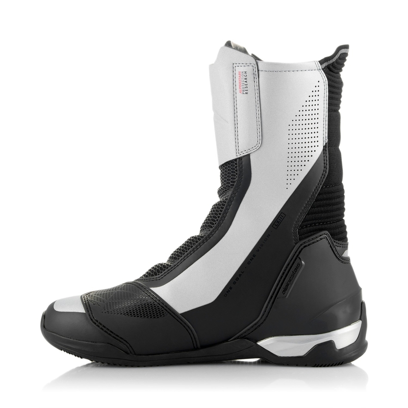 Alpinestars SP-X BOA motocikla zābaki melni un sudraba krāsā