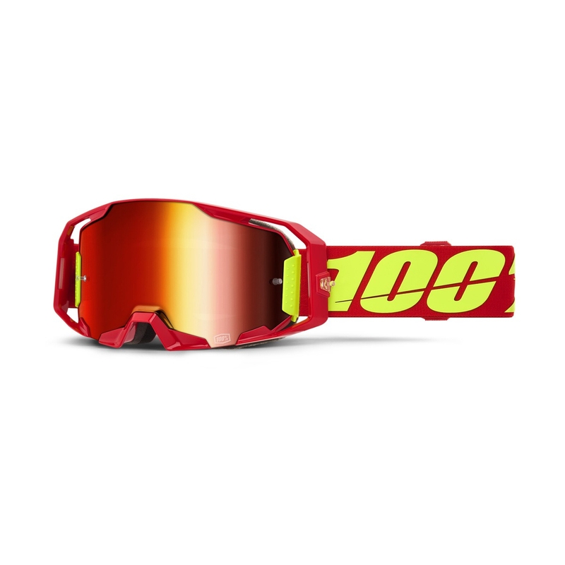 Motokrosa brilles 100% ARmatic sarkanas ar sarkanu pleksi