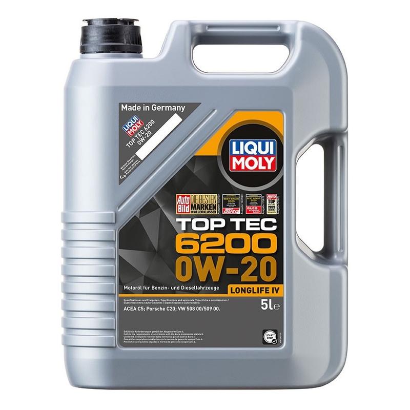 LIQUI MOLY Top Tec 6200 0W-20 sintētiskā motoreļļa 5 l