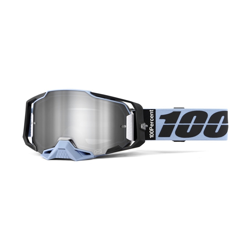 Motokrosa brilles 100% ARMEGA PETROS silver plexi
